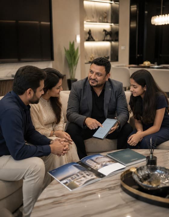 Client consultation in luxury setting