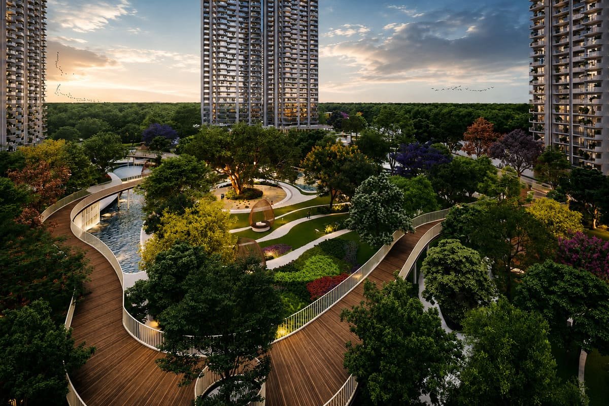 M3M Forestia aerial view, Gurgaon